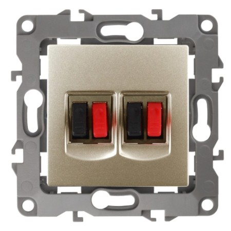Double audio socket, ip20, era12, champagne