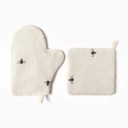 Set of kitchen. Dolyana "Bee": mittens 20x27 cm, 19x19 cm tack, mint 164 g/m2, 100% HL-1
