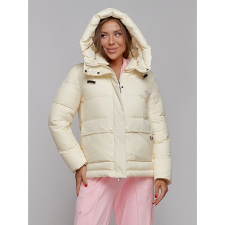 Winter jacket, size 42, light yellow color-6