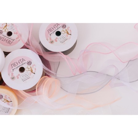 Capronomic ribbon "Wave", 50 mm, 10 ± 1 m, pink color-2