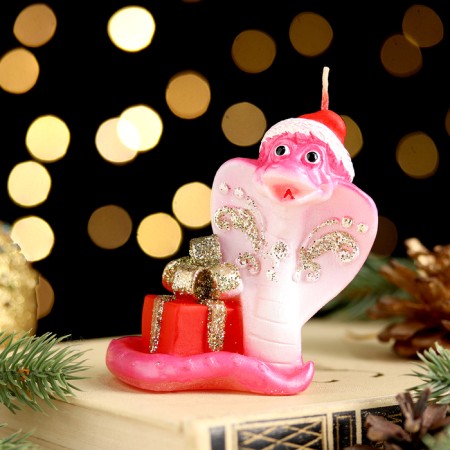 Figure candle "Snake with a gift. Symbol of the year 2025, 7.5x5x8 cm-3