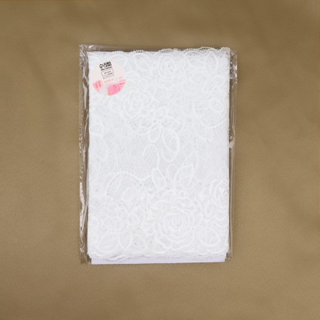 Lace elastic fabric, 190 mm × 2.7 ± 0.5 m, white color-3