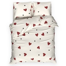Ethel Love bed linen euro first love 200*217 cm, 220*240 cm, 70*70 cm - 2 pcs, calico 125 g/m2, HL 100%