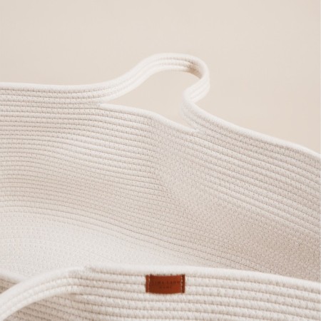 SL Home storage basket, wicker, handmade, 70 × 40 × 24 cm, white color-5