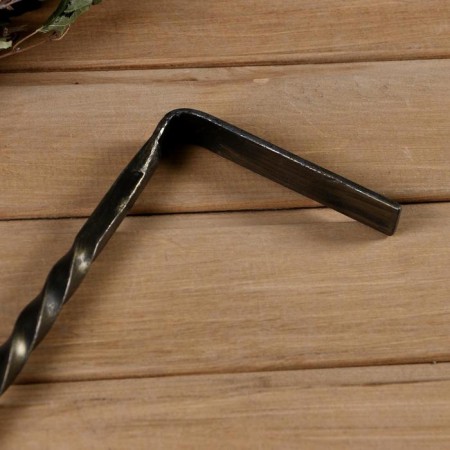 Forged poker "patina gold", bean handle, height 70 cm-2