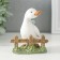 Polystone souvenir "Gusenok with a blue bow at the fence" 9x8x10 cm