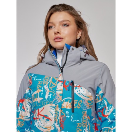 Ski jacket female winter, size 42, blue color-14