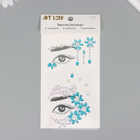 Stick plastic rhinestones "Flower patterns and tears-strata" mix 10x19 cm-3