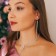 Hanging earrings with rhinestones "drops" shine, white color in silver, 11 cm