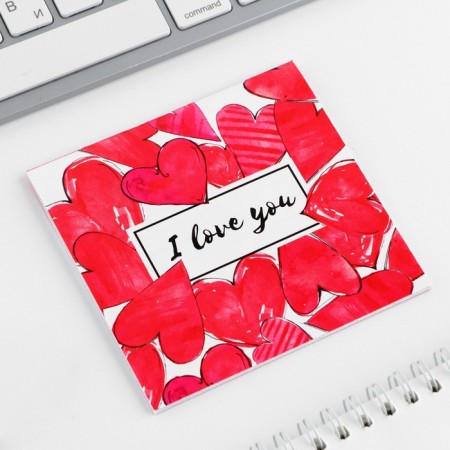 Notepad 10x10 cm, 16 l "love" mix-10
