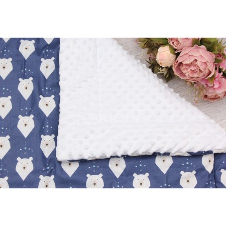 Plaid "Grow together", size 85 × 95 cm, print white bears-1