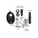Electric meat grinder ECON ECO-1062MG, 2000W, reverse, 4 nozzles, black and red color