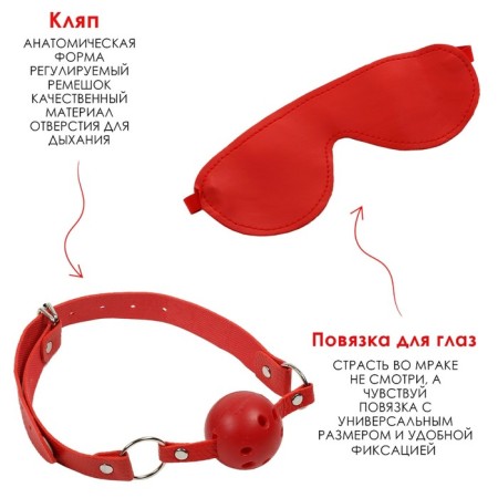 Erotic set of BDSM OKI-FCHE "100% orgasm", 27 objects, red-18