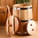 Oak tube, 15l, metal hoop, with a lid, with a oppression