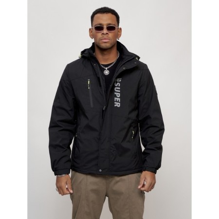 Sports male jacket, size 48, black color-5