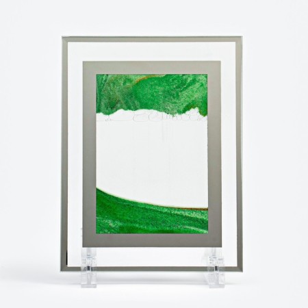 Sanding clock-picture "Andros", 18 x 13 cm, anti-stress, green sand