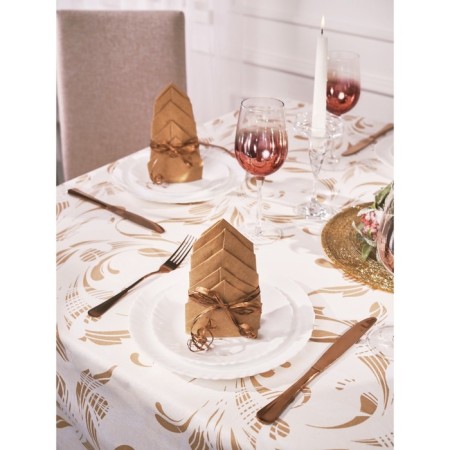 Golden Frost tablecloth, size 140x150 cm, curls, beige-2