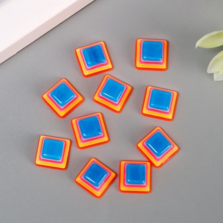 Decor for creativity plastic "Striped pyramids" Orange-blue set 10 pcs 1.1x1.1 cm-2