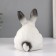 Figure "Rabbit No. 1 White with black tips" Height 14 cm, width 10 cm, length 18 cm.