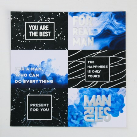 A set of scrapbooking "Man Rules" with foil, 12 pcs, 30 x 30 cm, 250 g/m²-3