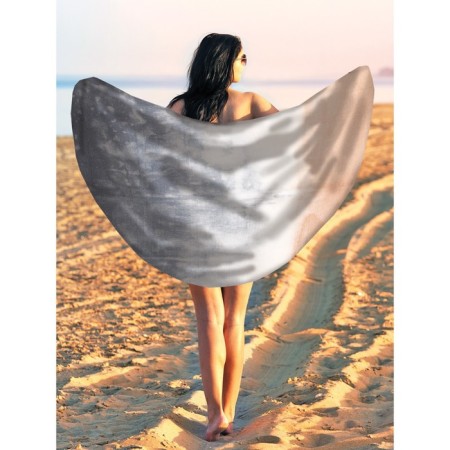 Pareo and beach rug "The merger of water and shores", d = 150 cm