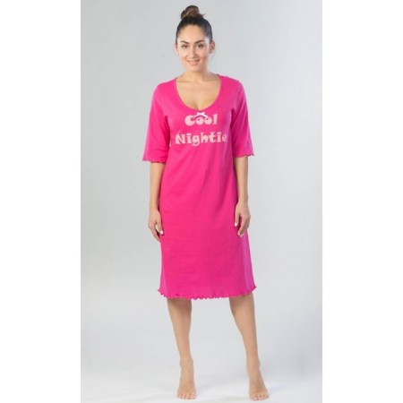 Night shirt female Cool Night, size 52, Fuchsia color