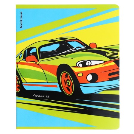 Notebook of 48 sheets in the Erichkrause "Neon Car", glossy lamination, cover coated cardboard, mix-1