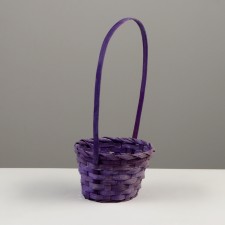 Wicker basket, D13 x H9.5/28cm, bamboo, light purple
