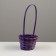Wicker basket, D13 x H9.5/28cm, bamboo, light purple