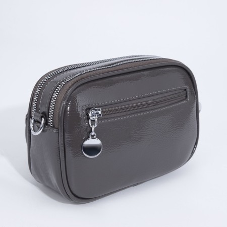 Bag Cross-Bodi with a zipper, gray color-1