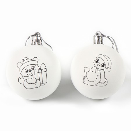 Christmas tree balls for coloring for the New Year "Snake. Magic stories ", D = 5.5 cm, New Year's set for creativity-3