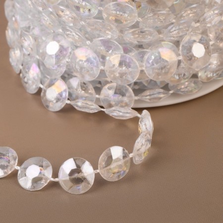 Beads on threads, with holography, 10 mm, 9 ± 1 m, the color is transparent-1