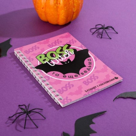 Notepad A6, 40 liters on the crest, with Boss Witch stickers-3