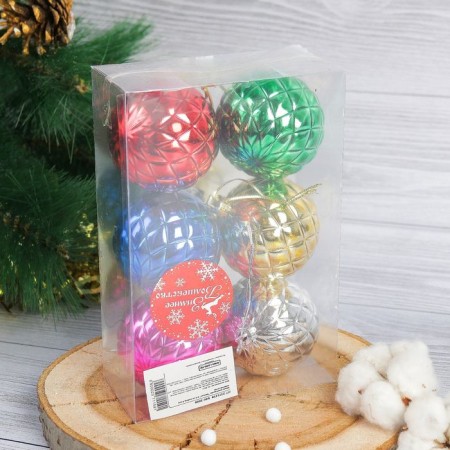 Set of balls plastic D-6 cm, 6 pcs "Mix" mix-1