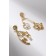 Earrings Assorted SISTA playful cats, white color in gold