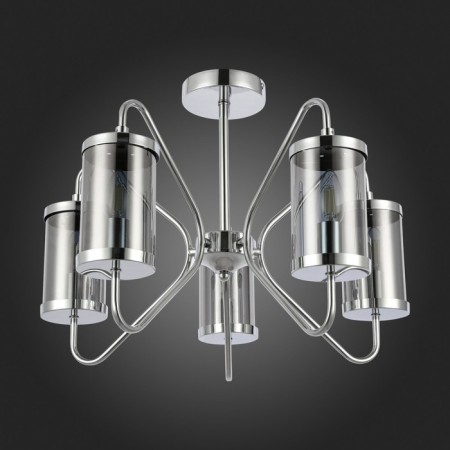 Ceiling EVOLUCE lamp. Sle102302-05. Valieri. 5x40 watts, E14, 53.5x53.5x39 cm, chromium color-3
