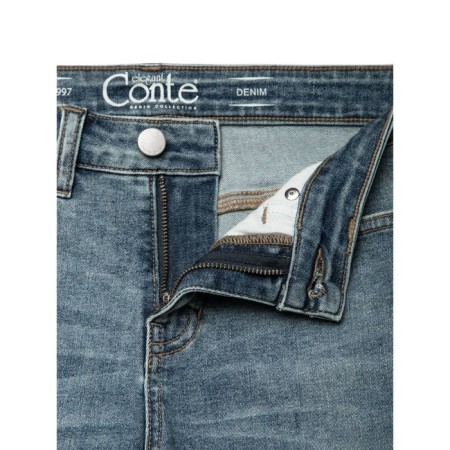 Women's jeans modeling with high planting Contte Elegant, XS size, MID Blue color-6