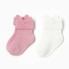 Set of socks of crumb I am Basic Line, 2 pairs, 0-6 months., Milk/pink