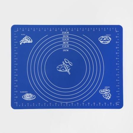 Baking rug with marking the valve "Erme", silicone, 40 × 30 cm, blue color
