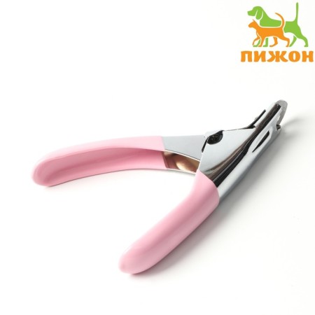 Gilotine clawerus with a rubberized handle, a hole of 7 mm, pink