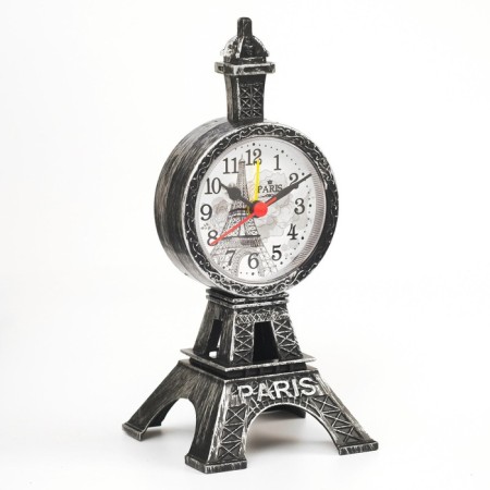 Clock - desktop an alarm clock "Eiffel Tower", discrete move, d -6.5 cm, 19 x 8.5 cm, aa-1