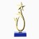 The award figure "Man with a star", gold, the plastic stand is blue, 18 x 6 x 6 cm.