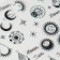 Nail stickers "Moon", voluminous, black color