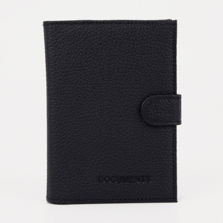 Cover for auto documents and passports, straps/fleet, black color