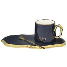 A cup with a saucer and a spoon Lenardi, 280 ml