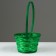 Wicker basket, d17 x 9 x 30 cm, green, bamboo