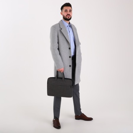 Laptop bag, gray color-6