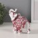 Souvenir Polystone "White Elephant. Burgundy Popon with Flower and Straza" Right 12x6x12 cm