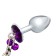 Anal traffic jam-hoods, with bells and leash, purple crystal, d = 28 mm