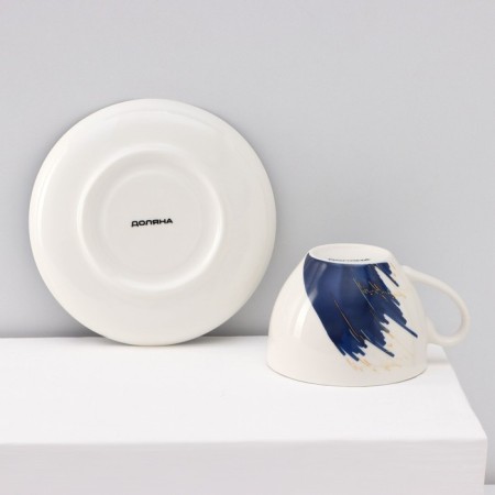 Service Tea porcelain shade Ternura, 12 items: 6 cups 250 ml, 6 saucer d = 15 cm-5